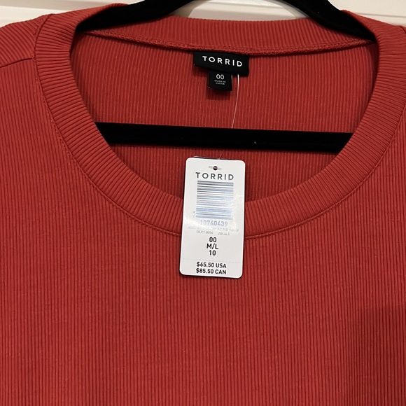 Torrid rust crew Tshirt dress modern flattering new M/L 00 nwt orange coral - Picture 2 of 5